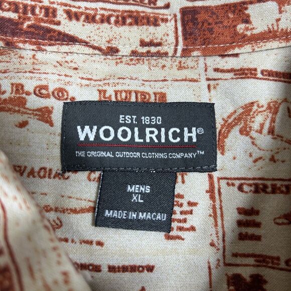 Woolrich Shirt Men’s Extra Large Fishing All Over Print Pattern Pocket Vintage - Picture 7 of 7